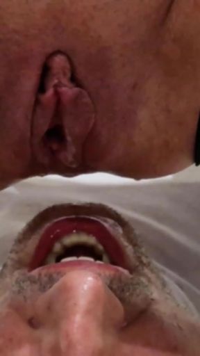 Femdom creampie from ass to mouth, squirt on face, anal creampie eating, cuckold eat anal creampie   Clip 1