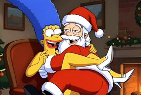 Santa Claus Fucks Married Housewife Marge Simpson on Christmas Day