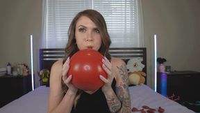 Inflating And Popping Red Balloons