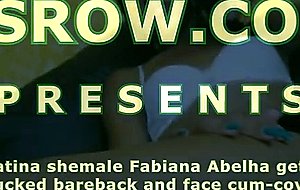 Latina tranny fabiana abelha bareback fucked