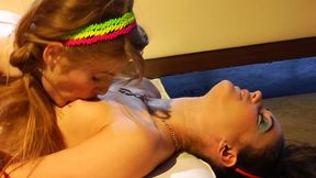 petite teens faye reagan and georgia jones strip for lesbian play after