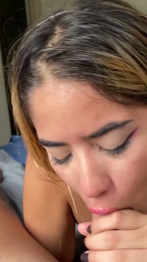 Teen Stepsis Scarlett Kent doing exercise gets my dick hard and gives me a deepthroat with no hands   Clip 1