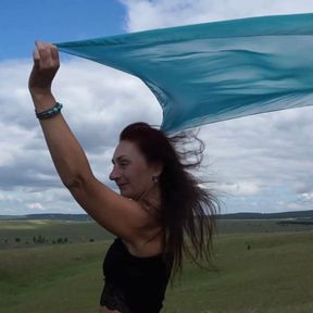 On top of Hill in Windy Weather