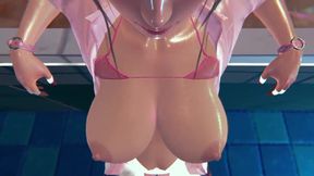 3D Anime Hentai: Horny Pink Girl in Doggystyle Pool Animation with Cumshot