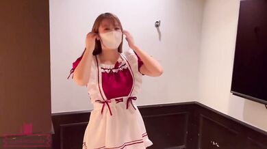 The maid's pussy throat get fucked raw face fucked deep Japanese couple creampie