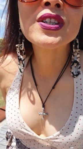 Mature chinese finger pussy in public