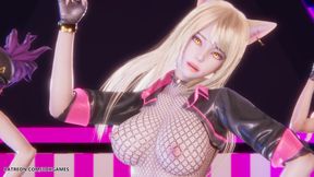 [mmd] Blackpink - Whistle Ahri Akali Seraphine Sexy Striptease Dance League of Legends Hentai Uncensored 4K 60fps