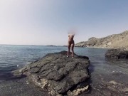 Public beach. Nude snorkeling / Underwater. Save the ocean and have fun!