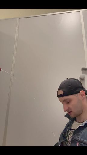 Gay Skinhead Kinkysirius Take a Gold Shower Public Toilet