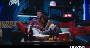 Horny lesbian grows giant black cock interracial futanari
