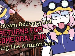 [F4A] Steam Delivery Girl Returns For Oral Fun During the Steam Autumn Sale [Futanari] [Deepthroat]