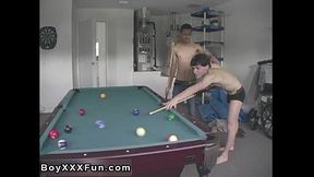 Twinks XXX Horny Buds play a game of '_Strip Pool'_ then Fuck!