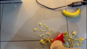 Domme Boss Crushing Your Cock Banana in Red High Heels