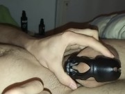 putting on Blackoutdevices EVO chastity cage