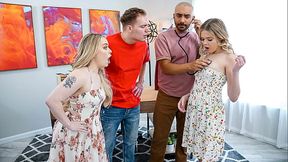 Stepbrothers Learning a Lesson in Female Anatomy from One Another'_s Stepsisters - Swapsister