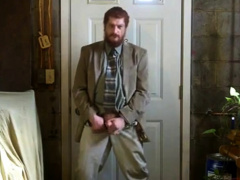 Str8 Israeli daddy jerk off in suit