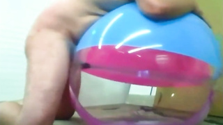 Big inflatable beach ball fuck cum inside 6