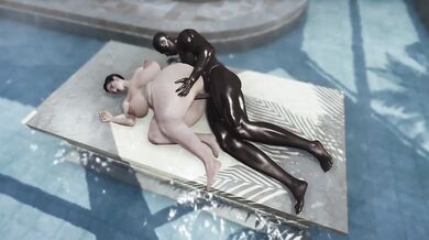 BBC Athlete Sideways Pounding Curvy Mature MILF in Sauna Pool