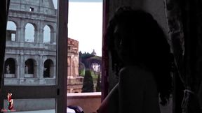 Fit young brunette anal queen gets her ass fisted in Rome