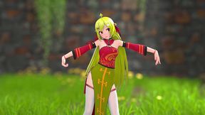 chinese girl m22 hentai undress dancing strip mmd 3d blonde hair