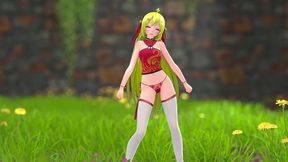 chinese girl m22 hentai undress dancing strip mmd 3d blonde hair