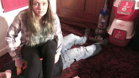 Sophie Sits On Her Slave & Paints Her Fingernails