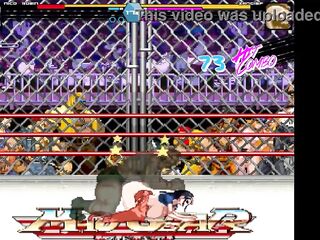 Sexy lady having sex with large stud in public in Mugen ryona anime game movie