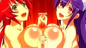 Big-Titted Anime Babe Dances to Nightcore Music Before Blowjob & Cowgirl Action