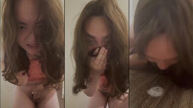 sloppy spit turns her on while she rubs her pussy raw