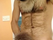 Getting off in a deer partial fursuit.