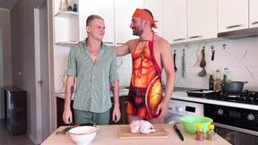 The Chef the Cook Unsuccessful and Fucked on the Air of the Invited Guest Twin in His Juicy Hole