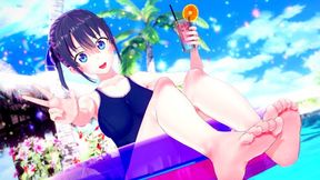 Summer fling turns to scorching hot sex with Nagisa-chan, getting dirty and nasty with her ????