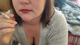 Close up smoke.  Perfect cleavage