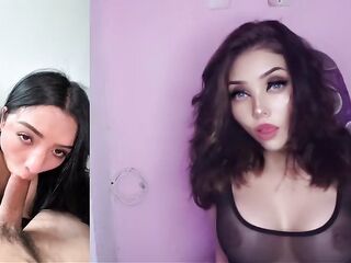 Lalin girl with large natural breasts riding with her lover