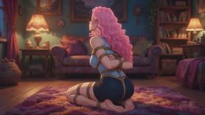 Bondage Stories #19B: Confession of Bubblegum Pink Hair in Tight Rope Restraints (Animated)