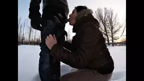 Blowjob in the snow