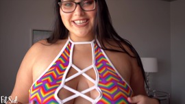 Groovy BBW Girl Rides Dildo & Te s You