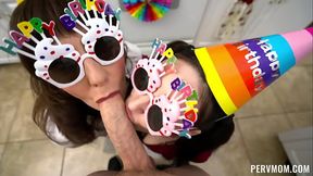 My stepmom Melody Minx and my MILF Tifa Quinn give me a special birthday bang