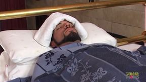 Here is a blowjob to cure his fever and a lot more for the soul