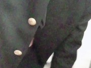 新しくなった公衆トイレで制服露出