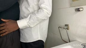 work colleague public restroom sex video