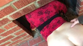 Stepmom gets stuck in the fireplace and fucked by stepson
