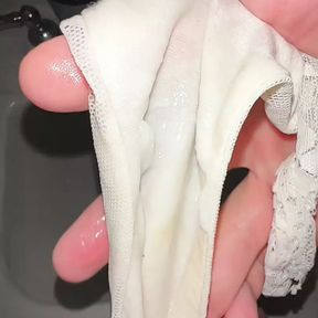 5am creampied panties receive cum again before shower