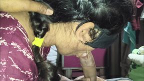 Devar's cock sister-in-law sucked and stood up