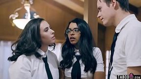 Wild Latina Teen Tutoring Session With Sick Step-Siblings Passion