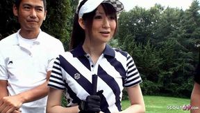 Coach and dudes instruct Thai teen to get blowjob during golf lesson.