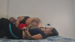 My farts completely naked, letting out my most disgusting farts in my boyfriend's and girlfriend's faces