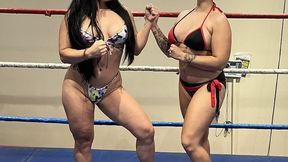 Bikini Babes Handcuff Match - Sharon v Hungarian