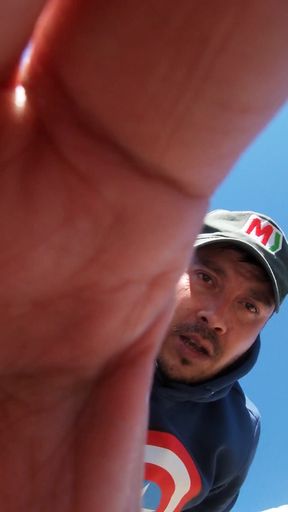 Emotional moment from "Chapter 3 - Big Dick Jerk on the Wet Woods Bench (4K Outdoor Solo)"