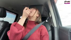 Cheerful Office Lady Grins Takes It to the Base and Savors a Throat Finish - a